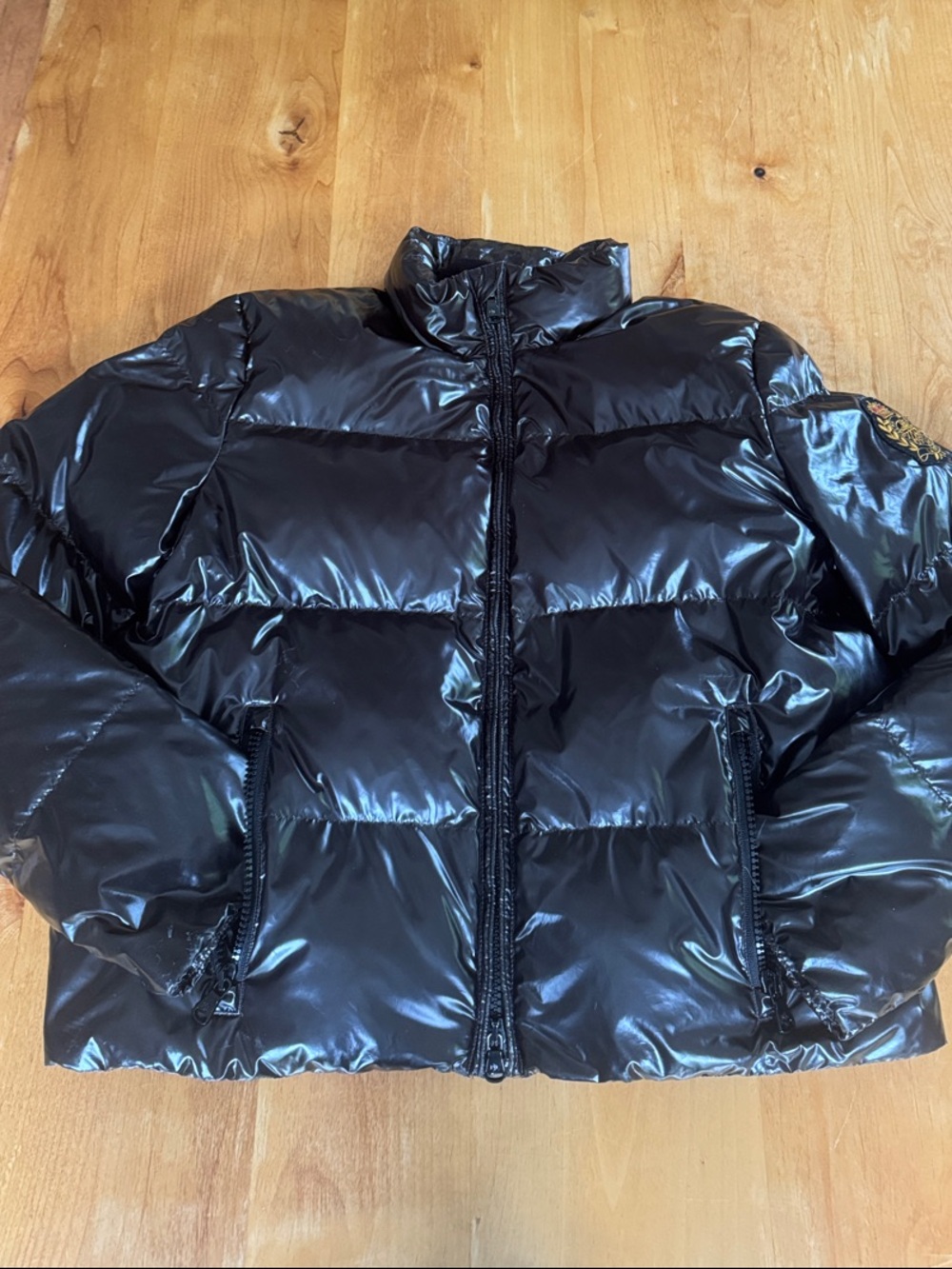 Ralph Lauren Shiny Black Quilted Puffer Coat